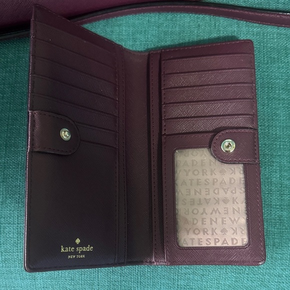 Kate Spade Laurel Way Reese Satchel and Stacy Wallet Deep Plum perfect for Fall - Picture 4 of 9